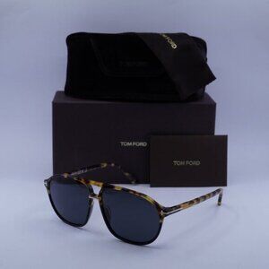 Tom Ford FT1026 05A Bruce Aviator Sunglasses - Black Havana/Smoke
